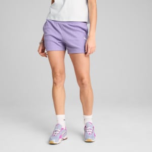 WARDROBE ESSENTIALS Women's 4" Pointelle Shorts, Lavender Alert, extralarge